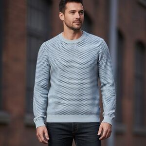 Ted Baker Crew Neck Light Blue Sweater